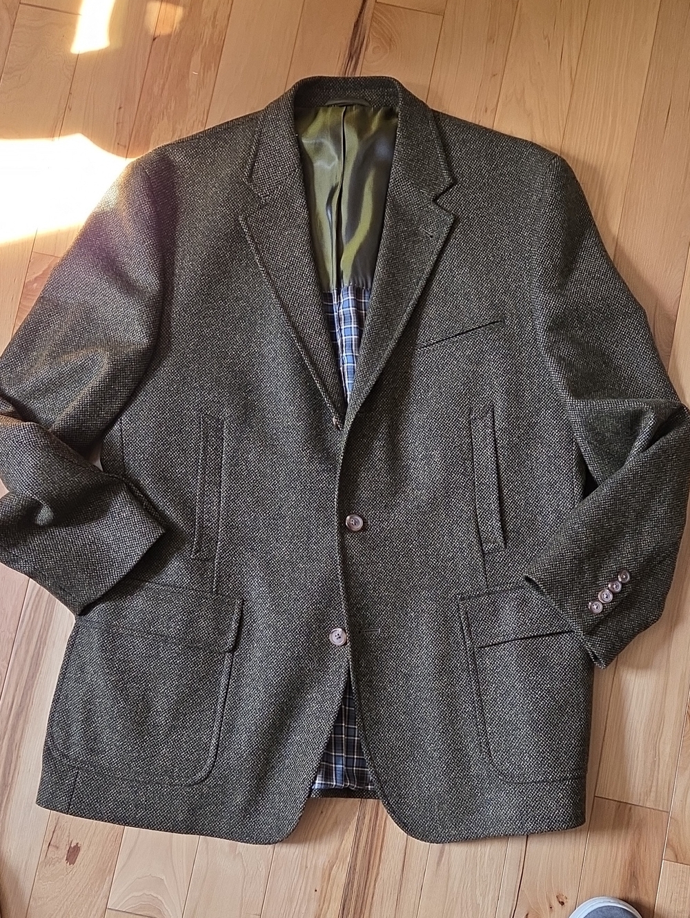 Men's Kroon Tweed 44r Blazer in Olive Green